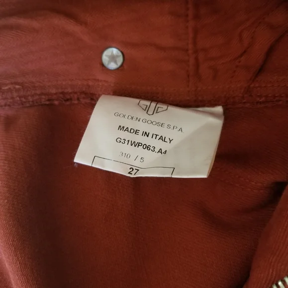 Golden Goose Rust High Rise Jeans Size 27 Brick - Picture 8 of 9